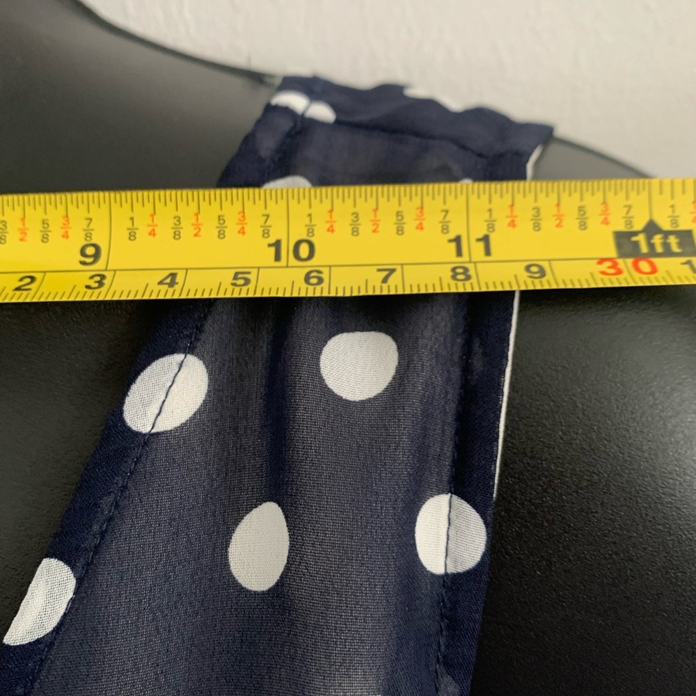 Vintage Inspired-Kismet Navy and White Polka Dot Sleeveless Midi Dress - Picture 9 of 11